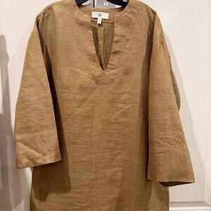 NWT Banana Republic Black European Linen Caftan Mini Dress Sz medium